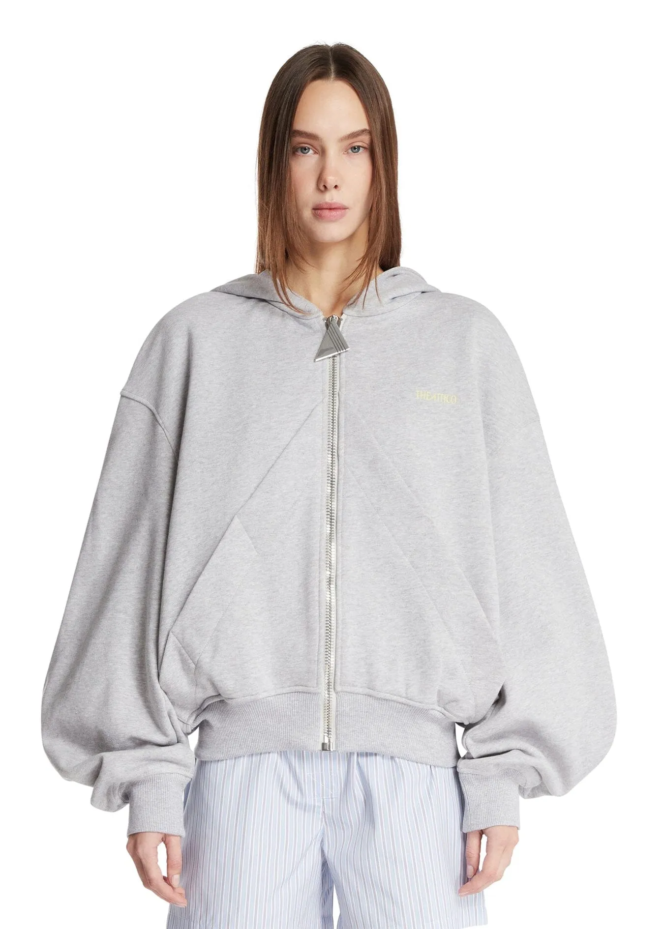 The Attico // Sweatshirt Zip American Fleece / Light Grey Melange sold by Seletti product image thumbnail 2
