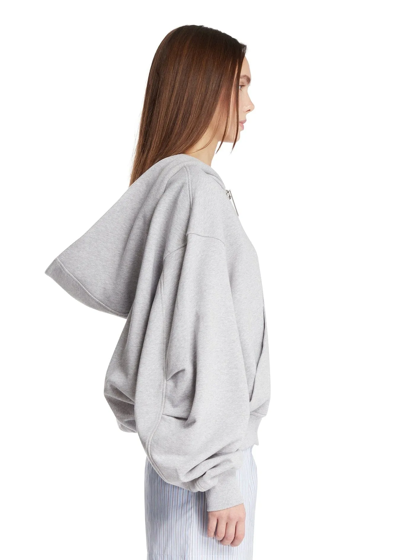 The Attico // Sweatshirt Zip American Fleece / Light Grey Melange sold by Seletti product image thumbnail 4