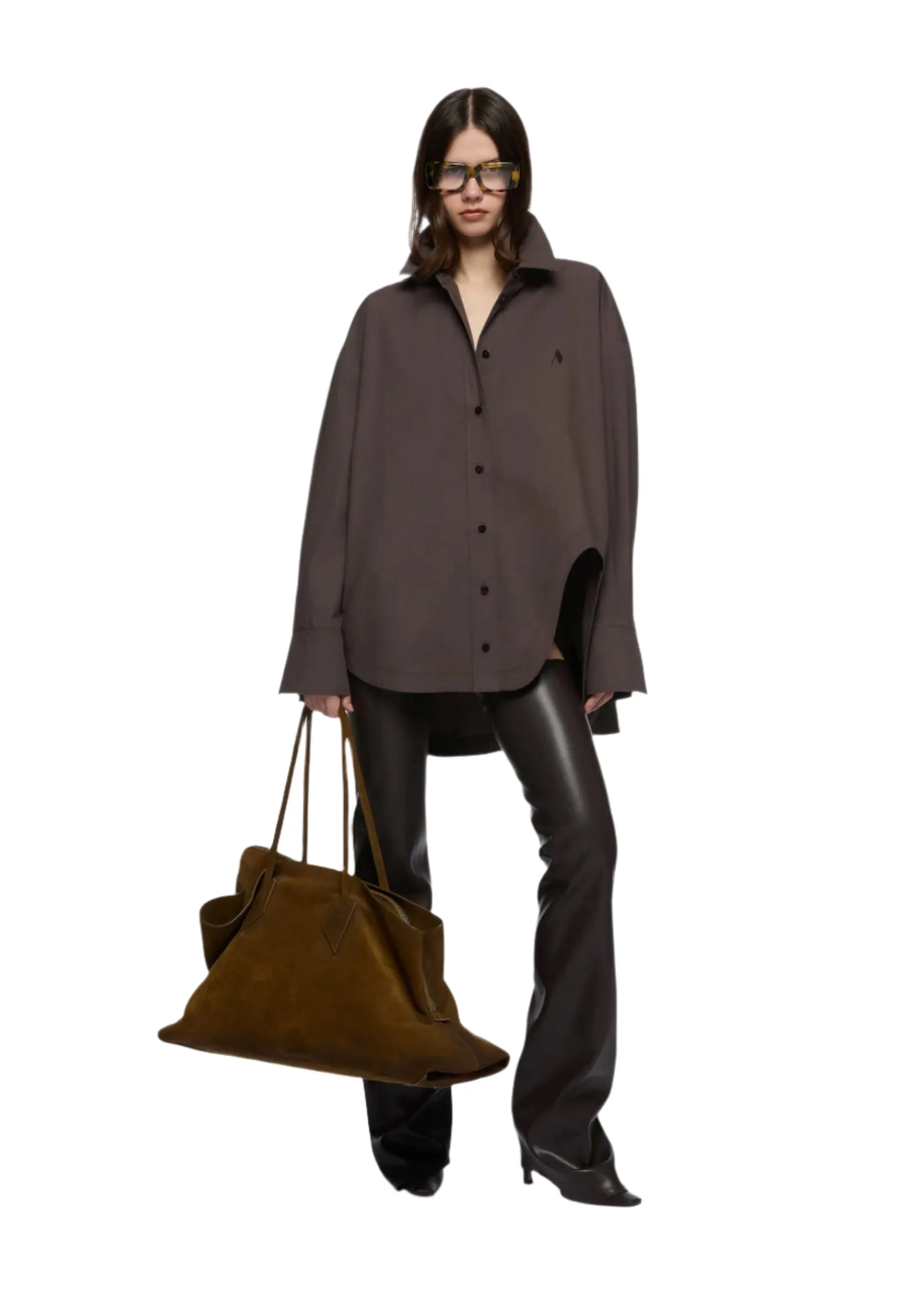 The Attico // Diana Shirt / Dark Brown sold by Seletti