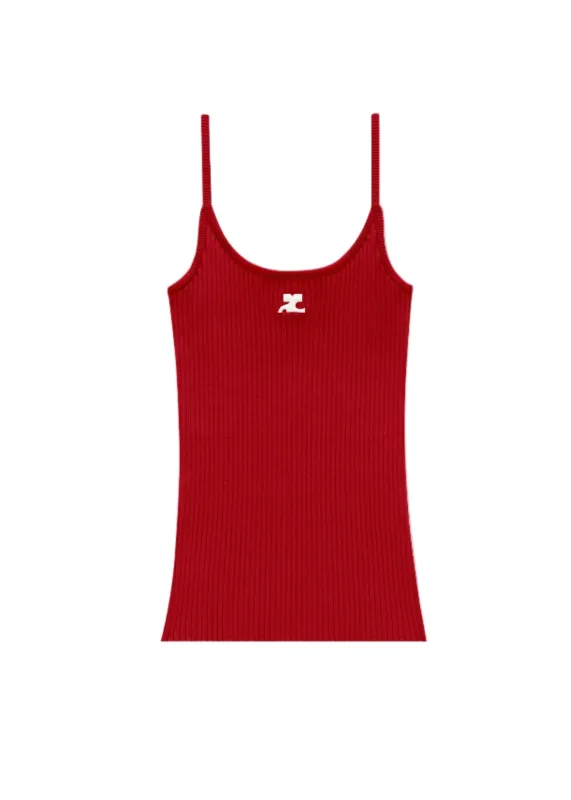 Courreges // Reedition Knit Tank Top / Red sold by Seletti