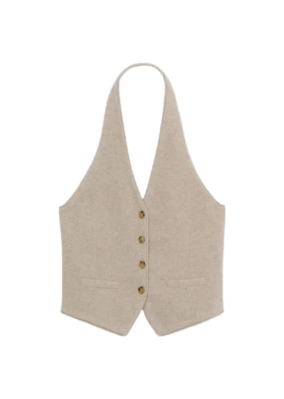 Guest In Residence // Tailored Halter Vest / Taupe sold by Seletti