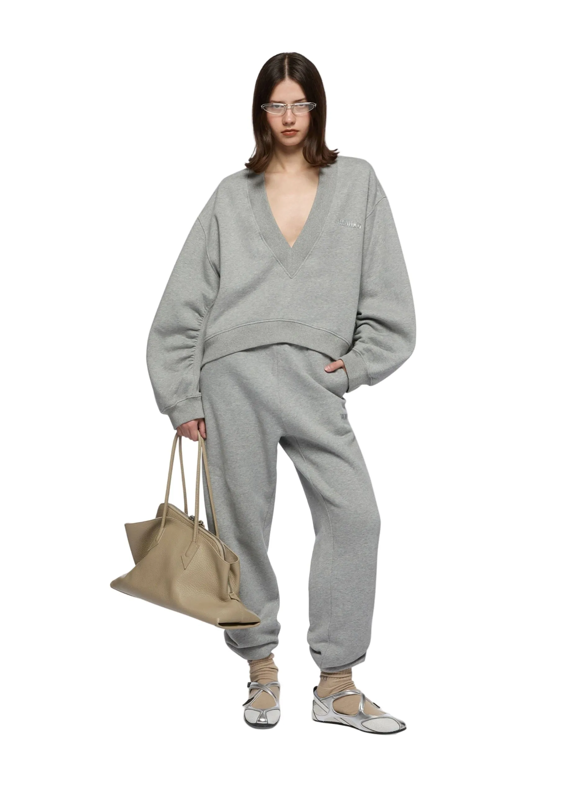 The Attico // Sweatshirt American Fleece / Light Grey Melange sold by Seletti