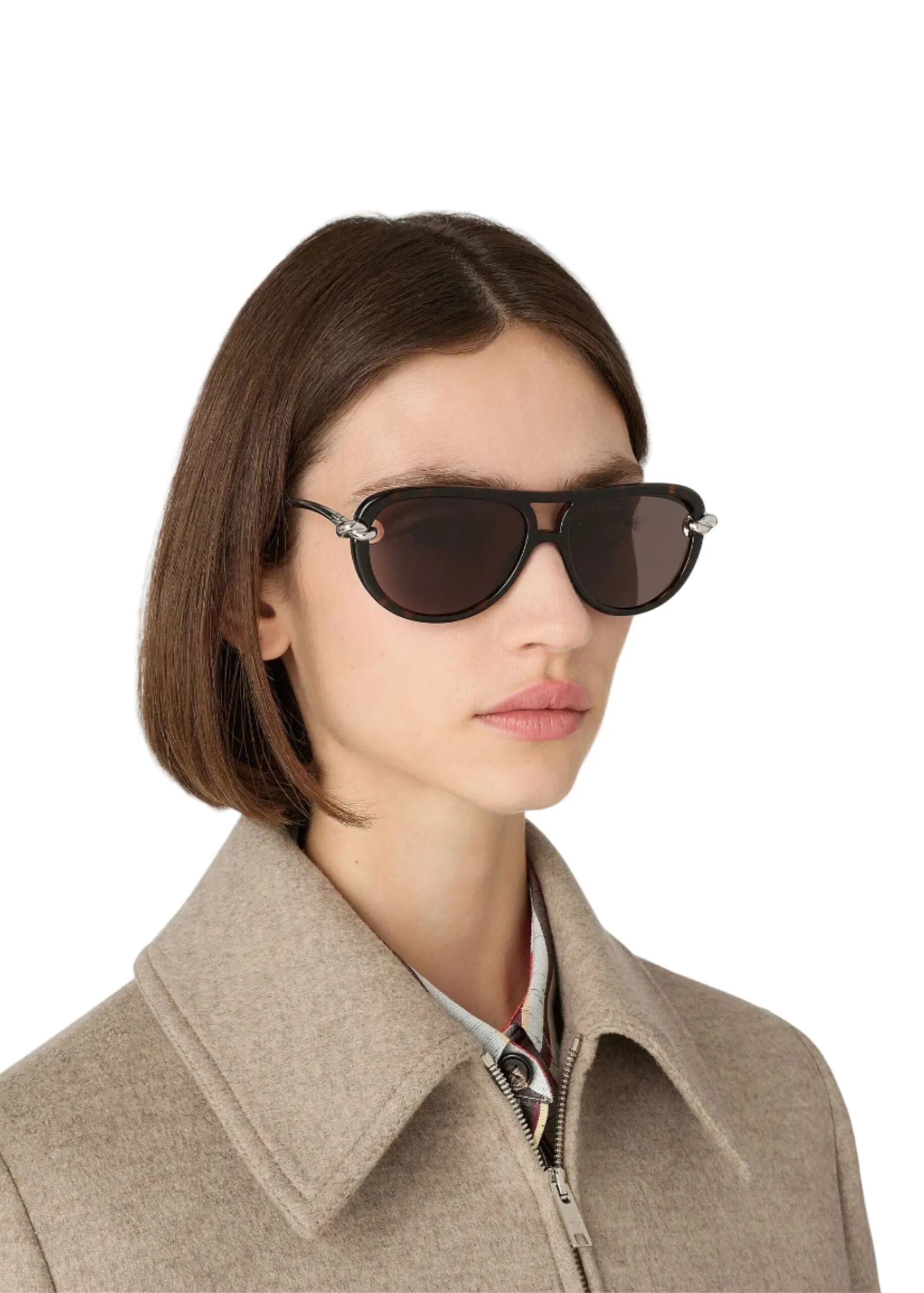 Bottega Veneta // Knot Aviator Sunglasses / Brown sold by Seletti product image thumbnail 3