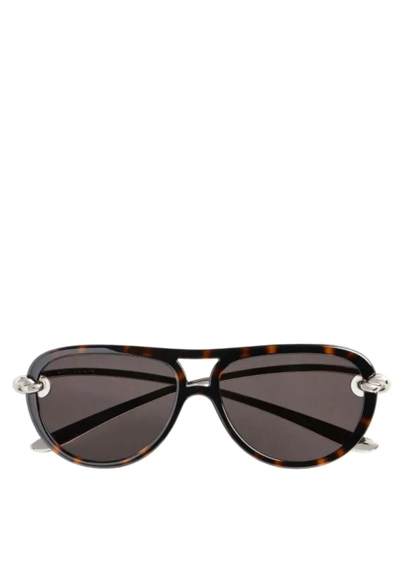 Bottega Veneta // Knot Aviator Sunglasses / Brown sold by Seletti