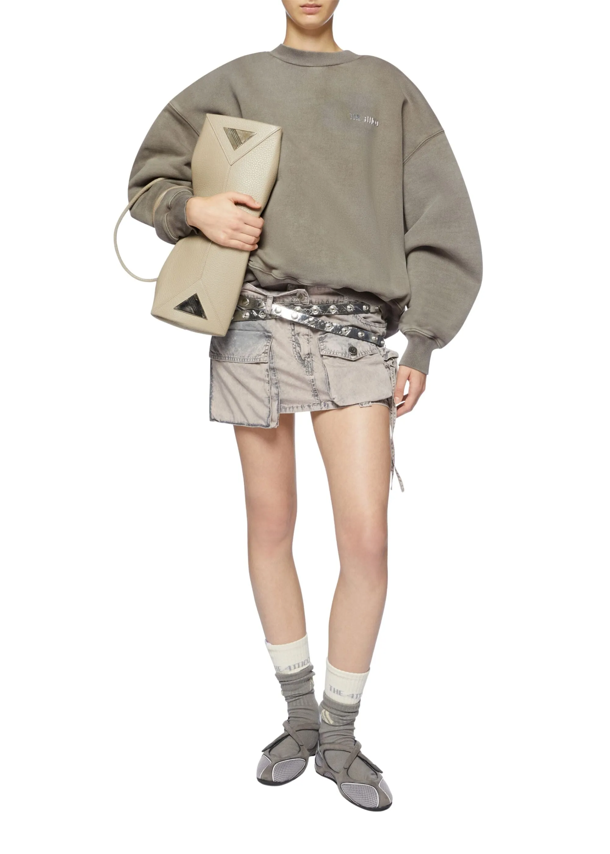 The Attico // Sweatshirt Heavy Jersey / Light Grey Melange sold by Seletti