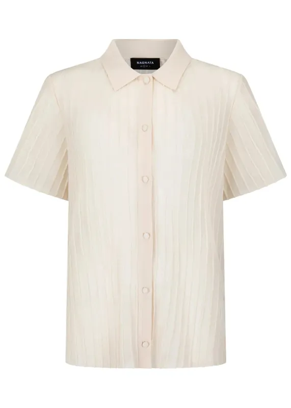 Nagnata // Sheer Pintuck Shirt / Bone White made by Nagnata