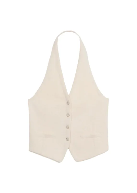 Guest In Residence // Tailored Halter Vest / Cream sold by Seletti