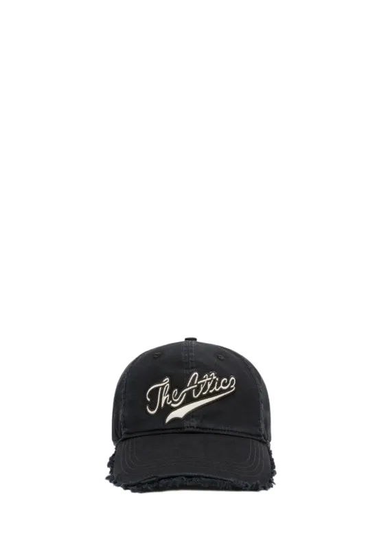 The Attico // Embroidered Canvas Cap / Black made by The Attico