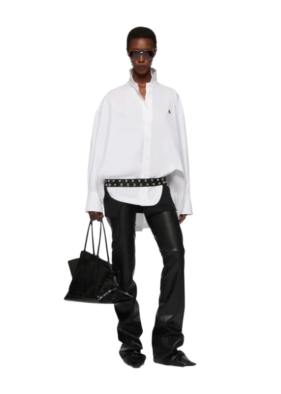 The Attico // Diana Shirt  / White & Navy Blue sold by Seletti