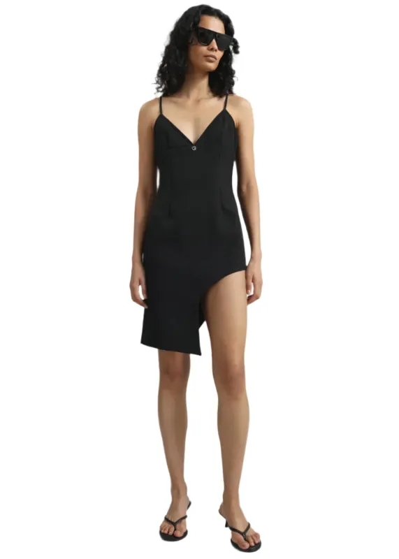 Coperni // Woven Tailored Asymmetric Dress / Black sold by Seletti