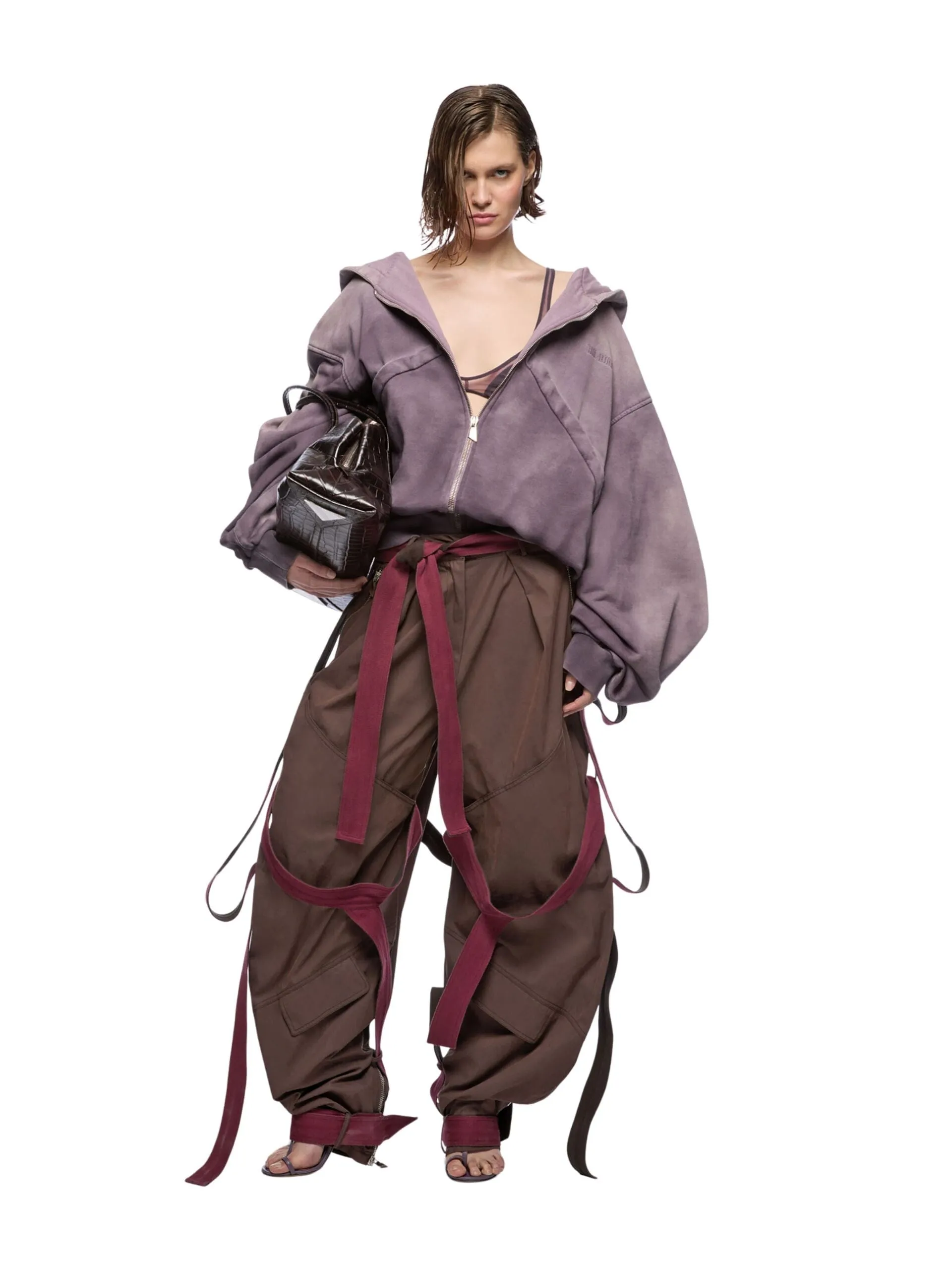 The Attico // Long Pant Gabardine / Brown sold by Seletti