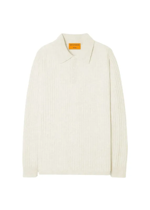 Guest In Residence // Theo Waffle Polo In Cashmere / Cream sold by Seletti