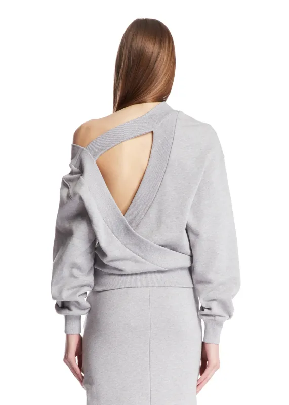 The Attico // Sweatshirt Double American Fleece / Melange Grey & Beige sold by Seletti