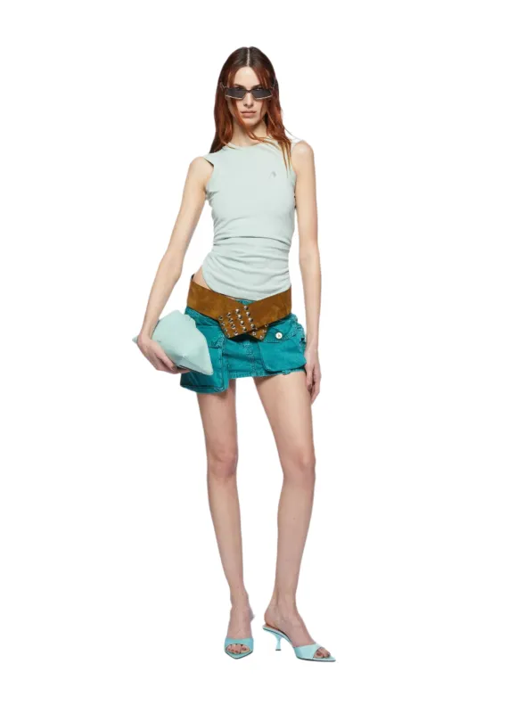 The Attico // Tank Top Light Jersey / Mint sold by Seletti