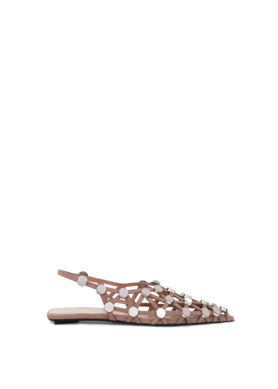 The Attico // Grid Ballerina Suede / Mud sold by Seletti