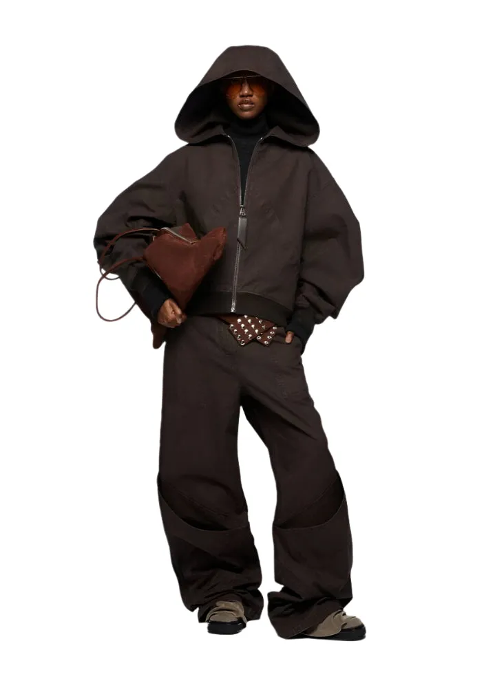 The Attico // Long Pant Gabardine / Brown sold by Seletti