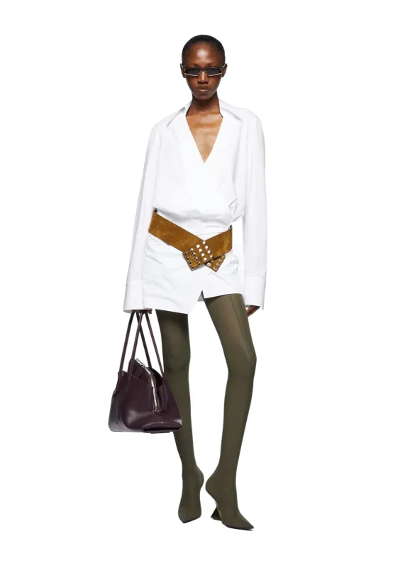 The Attico // Mini Dress Popeline / White sold by Seletti