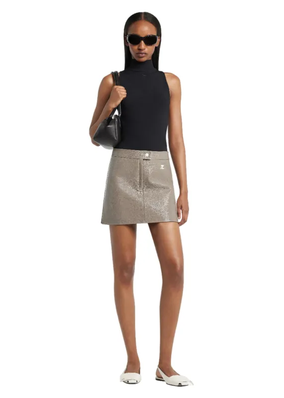 Courreges // Vinyle Reedition Skirt / Light Mocha sold by Seletti