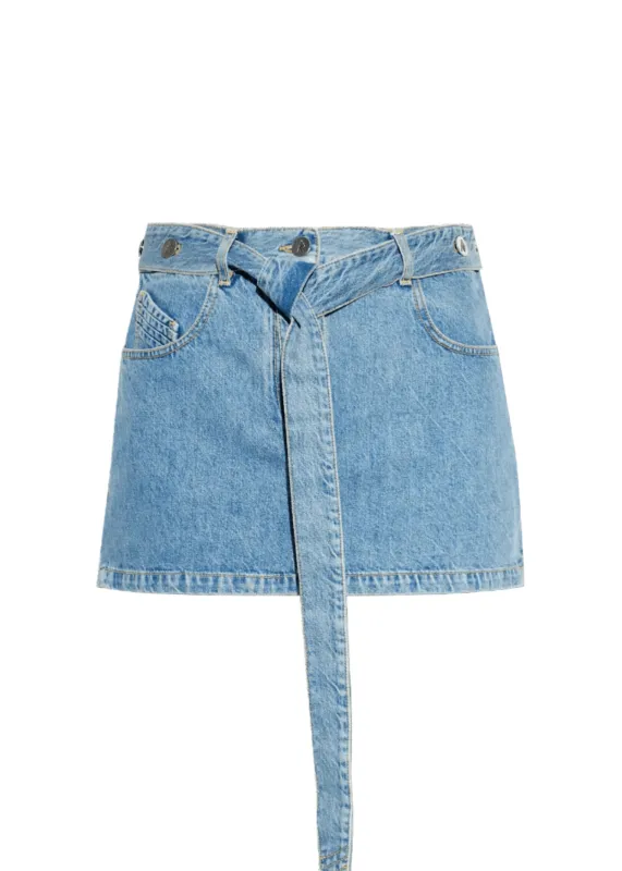 The Attico // Mini Skirt Washed Denim / Sky Blue made by The Attico