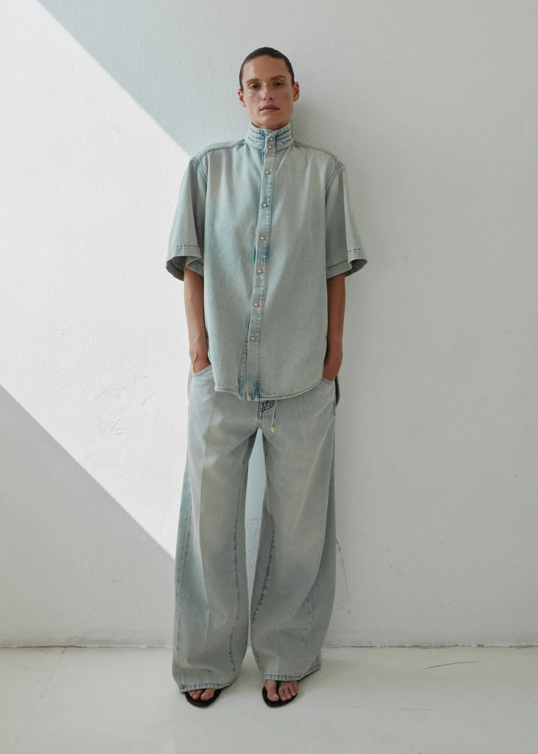 DARKPARK // Iris Paper Bag Tencel Denim / Bluesh White sold by Seletti