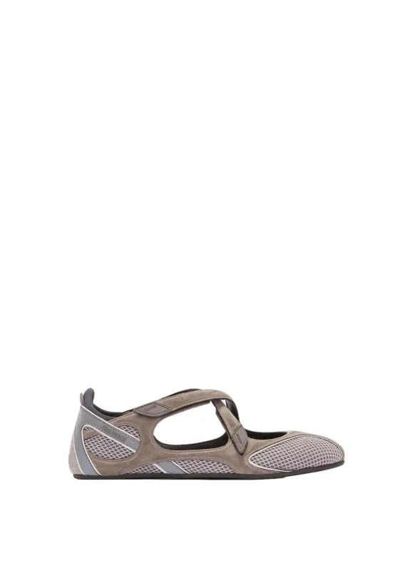The Attico // Floor 01 Ballerina Flat / Grey sold by Seletti