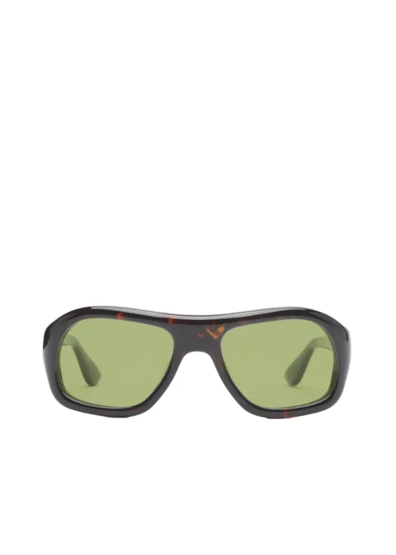 Port Tanger // Gray Sunglasses / Myrrh Acetate In Olive Lens sold by Seletti
