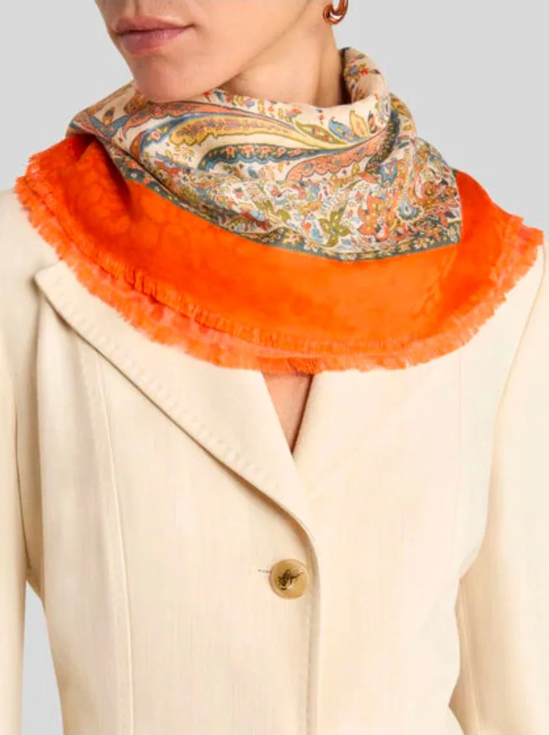 Etro // Turandot Foulard Scarf / Print & Pale Blue sold by Seletti product image thumbnail 2