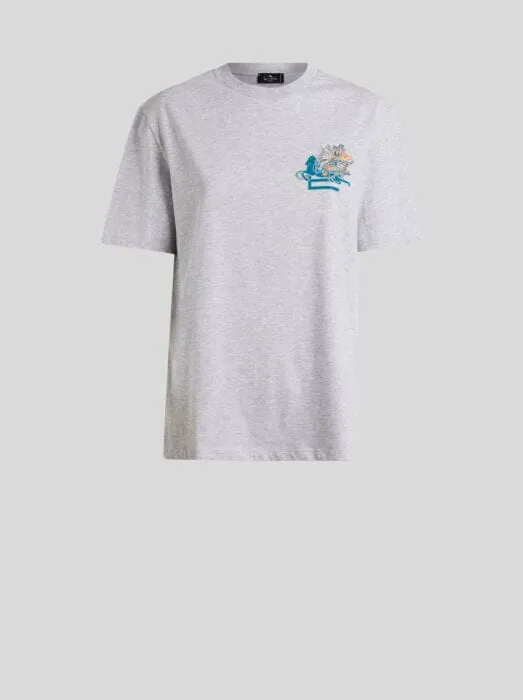 Etro // T-shirt / Grey Melange sold by Seletti