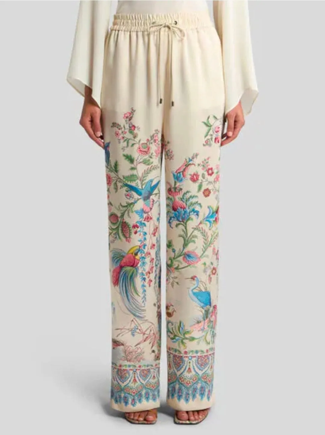 Etro // Full Length Trousers With Drawstring / Print & White Base sold by Seletti product image thumbnail 2
