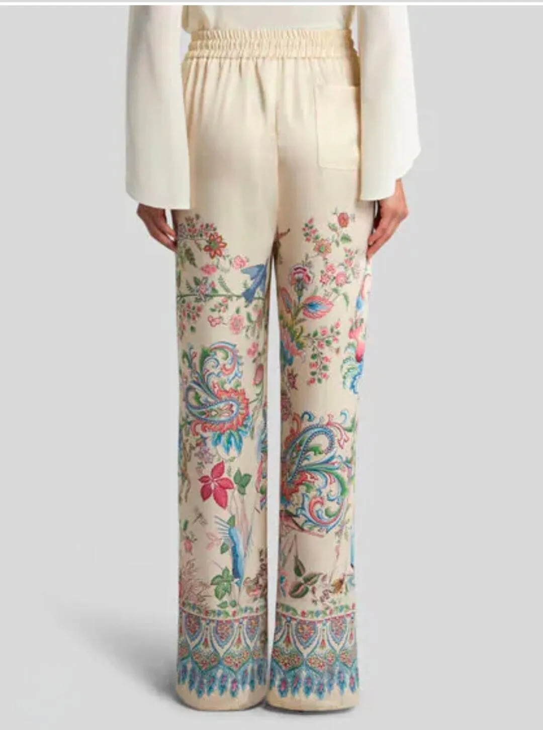 Etro // Full Length Trousers With Drawstring / Print & White Base sold by Seletti product image thumbnail 5