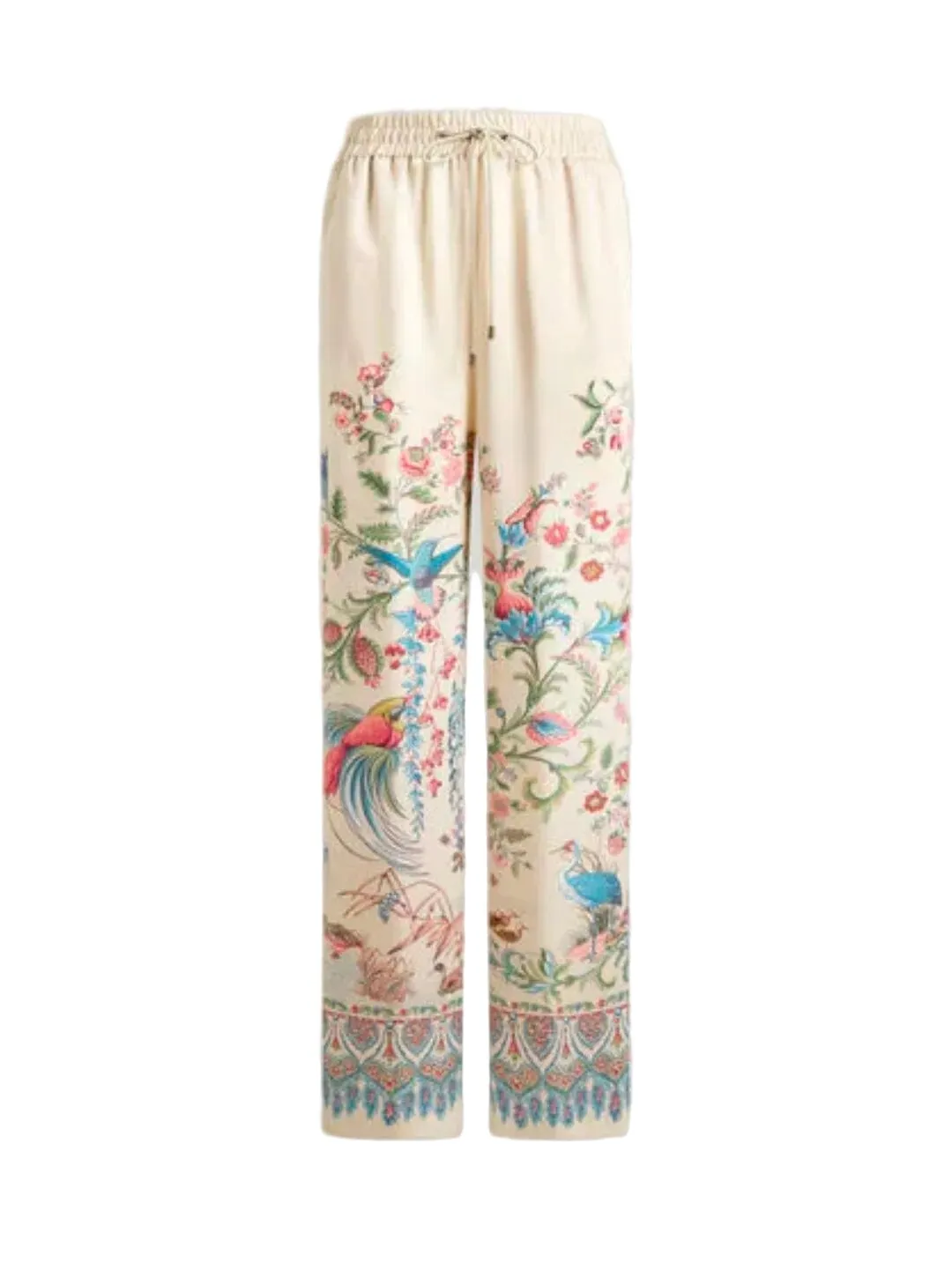 Etro // Full Length Trousers With Drawstring / Print & White Base sold by Seletti