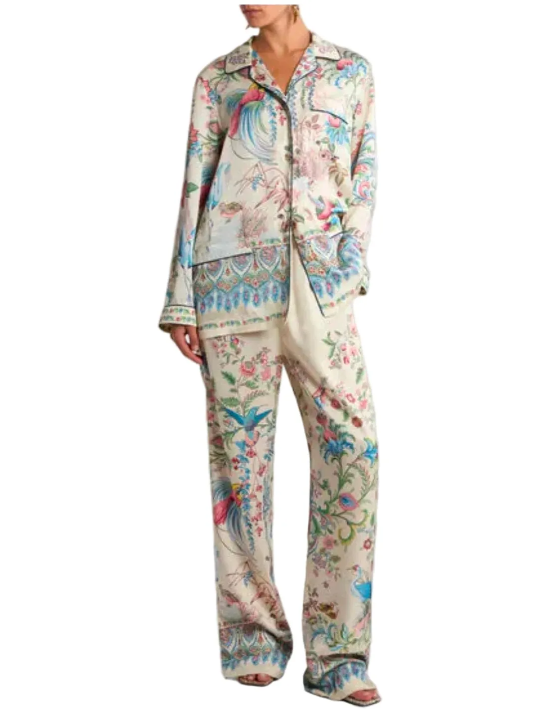 Etro // Full Length Trousers With Drawstring / Print & White Base sold by Seletti product image thumbnail 4
