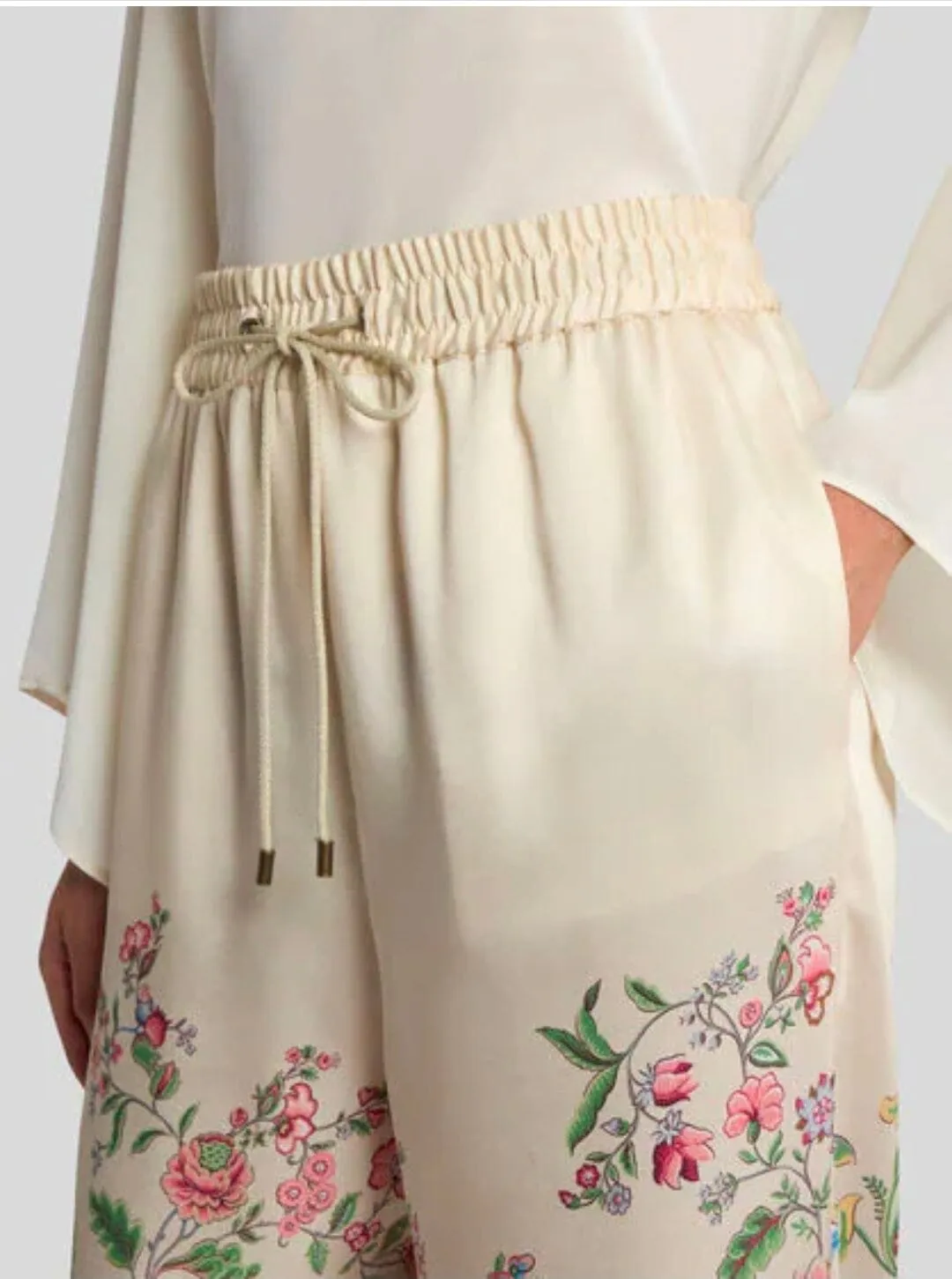 Etro // Full Length Trousers With Drawstring / Print & White Base sold by Seletti product image thumbnail 3