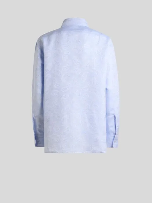 Etro // Regular Fit Shirt With Jacquard Motif / Pale Blue sold by Seletti product image thumbnail 2