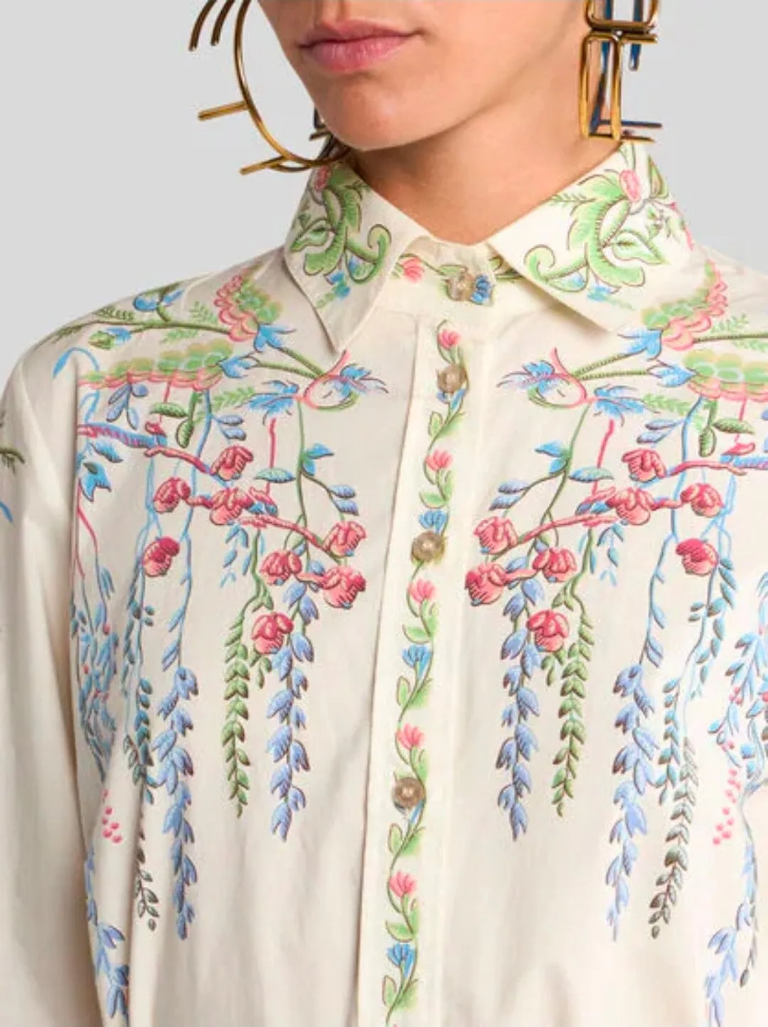 Etro // Maxi Shirt Dress With Belt / Print & White Base sold by Seletti product image thumbnail 2