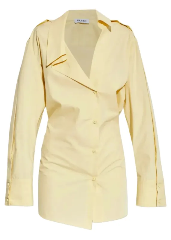 The Attico // Mini Dress Cotton Popeline / Pale Yellow made by The Attico