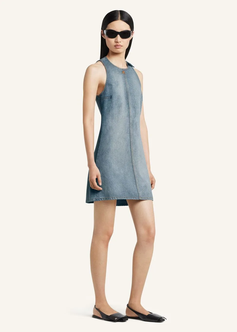 Courreges // Heritage Denim A-Line Dress / Denim Bleu Delave sold by Seletti product image thumbnail 2