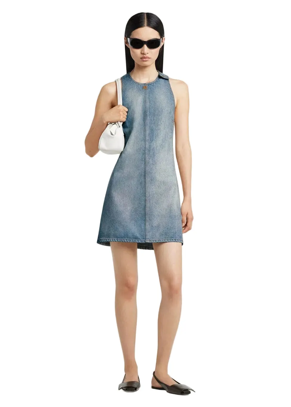 Courreges // Heritage Denim A-Line Dress / Denim Bleu Delave sold by Seletti