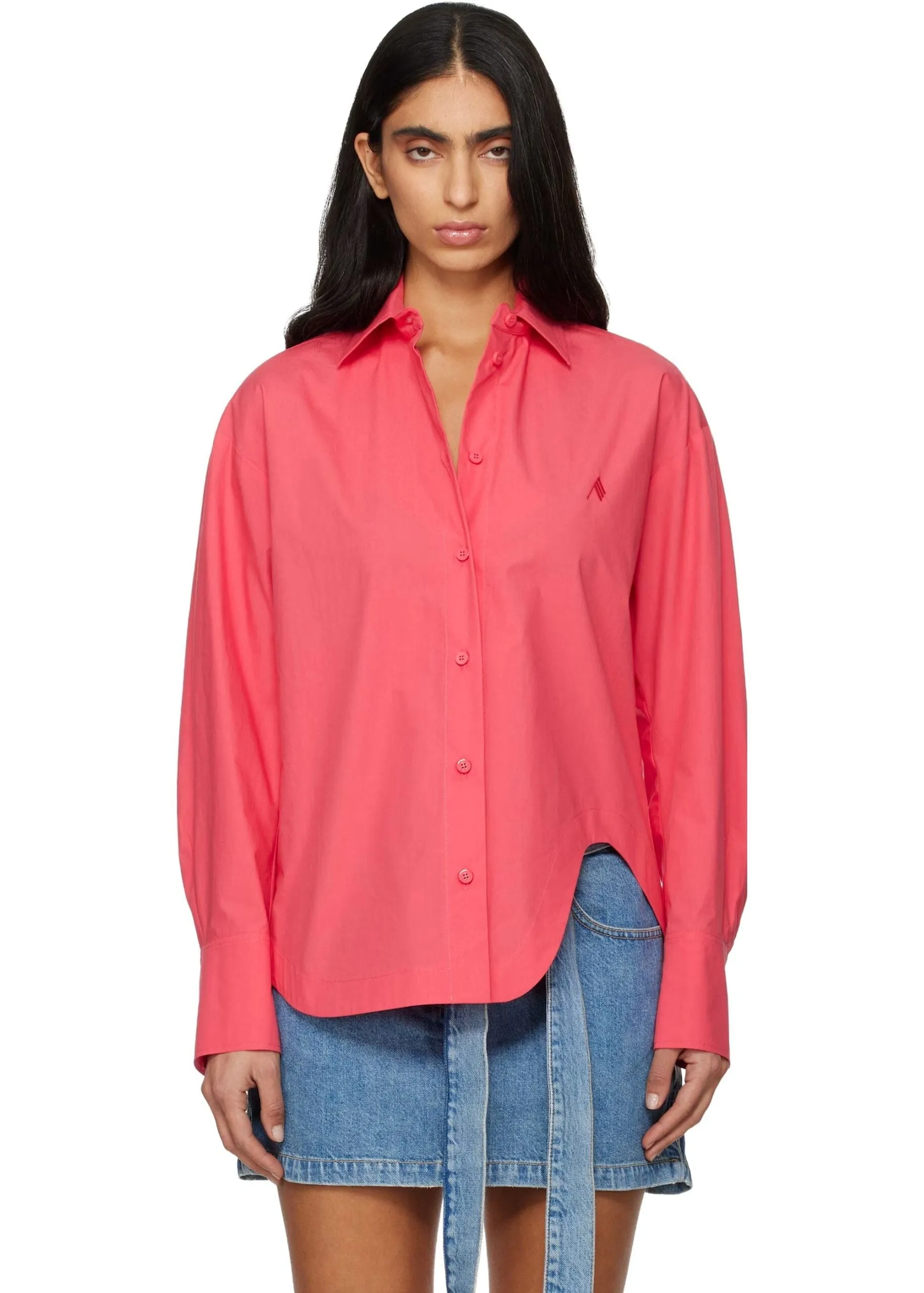 The Attico // Shirt Cotton Popeline / Coral sold by Seletti