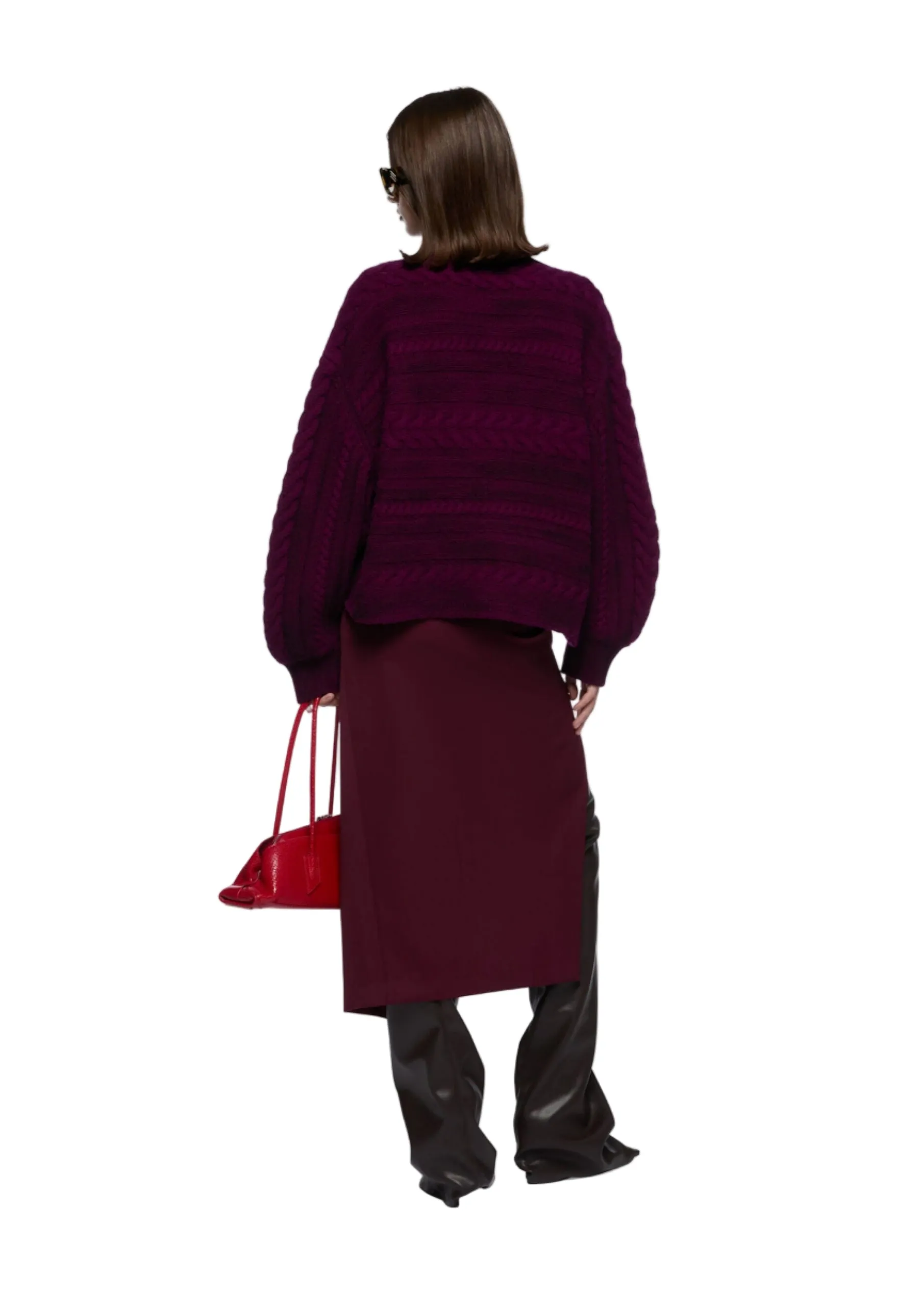 The Attico // Sprayed Cable Wool Sweater / Burgundy sold by Seletti product image thumbnail 3