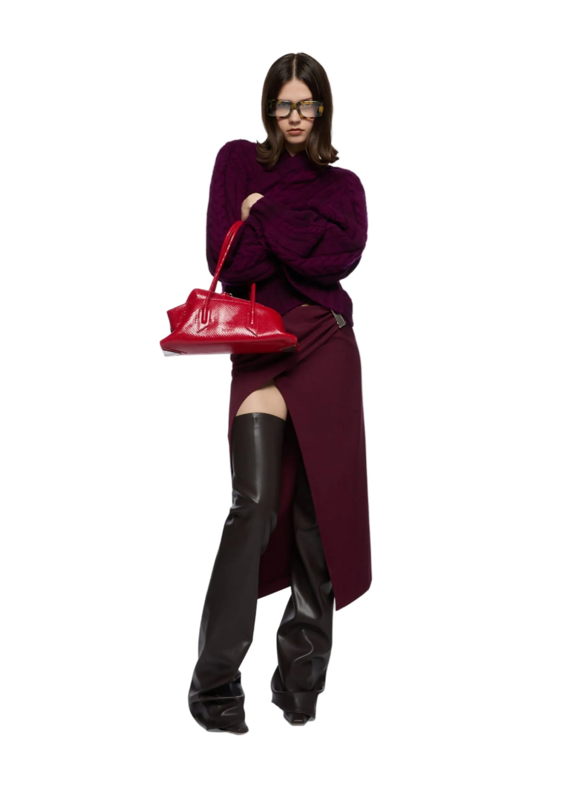 The Attico // Sprayed Cable Wool Sweater / Burgundy sold by Seletti product image thumbnail 2