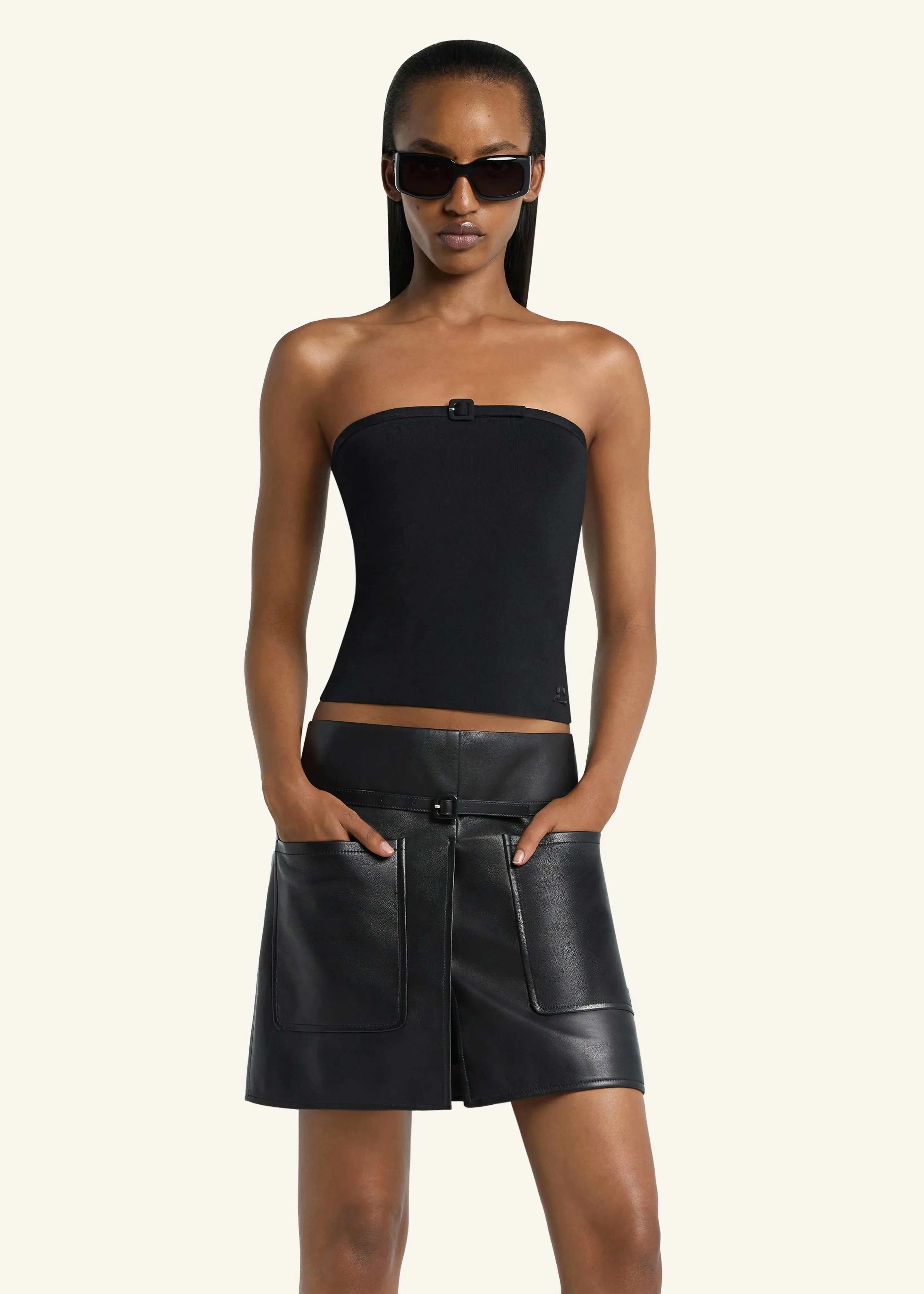 Courreges // Buckle Knit Bustier Top / Black sold by Seletti product image thumbnail 3