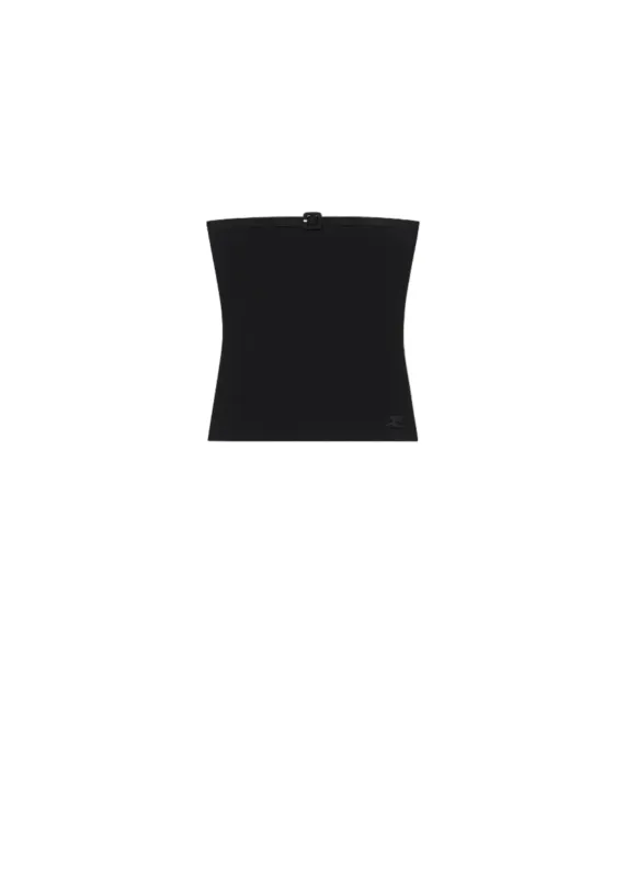 Courreges // Buckle Knit Bustier Top / Black made by Courreges
