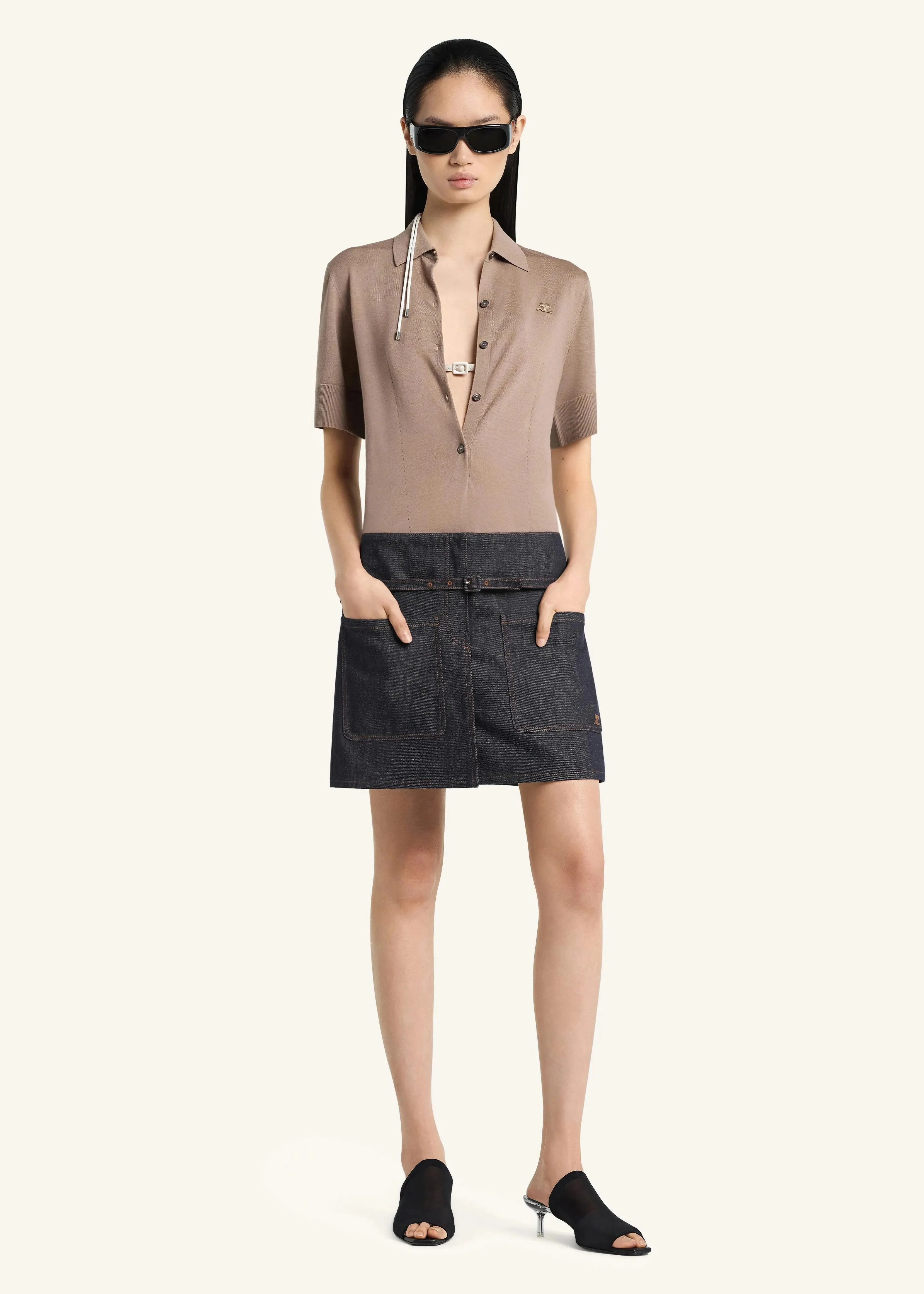 Courreges // Merino Polo / Sandy Brown sold by Seletti product image thumbnail 2