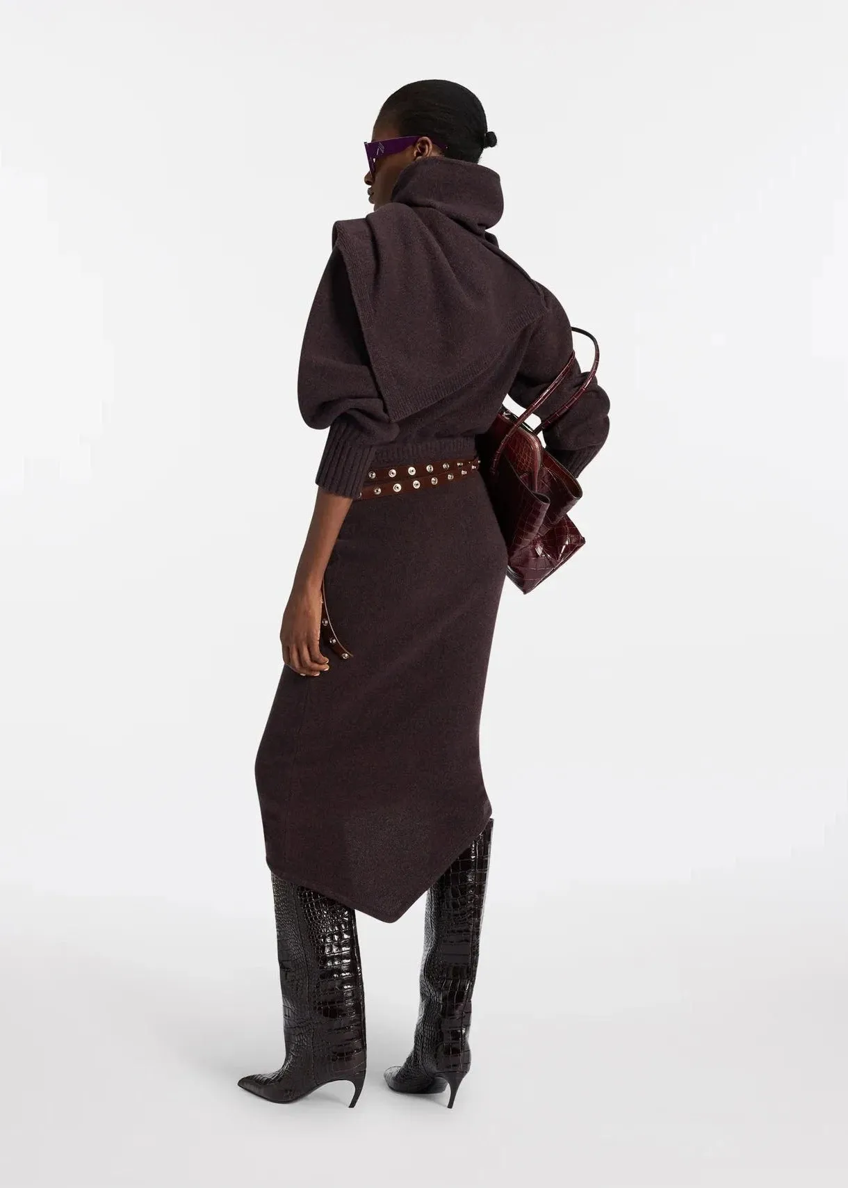 The Attico // Midi Dress Wool Cashmere / Brown Shades sold by Seletti product image thumbnail 2