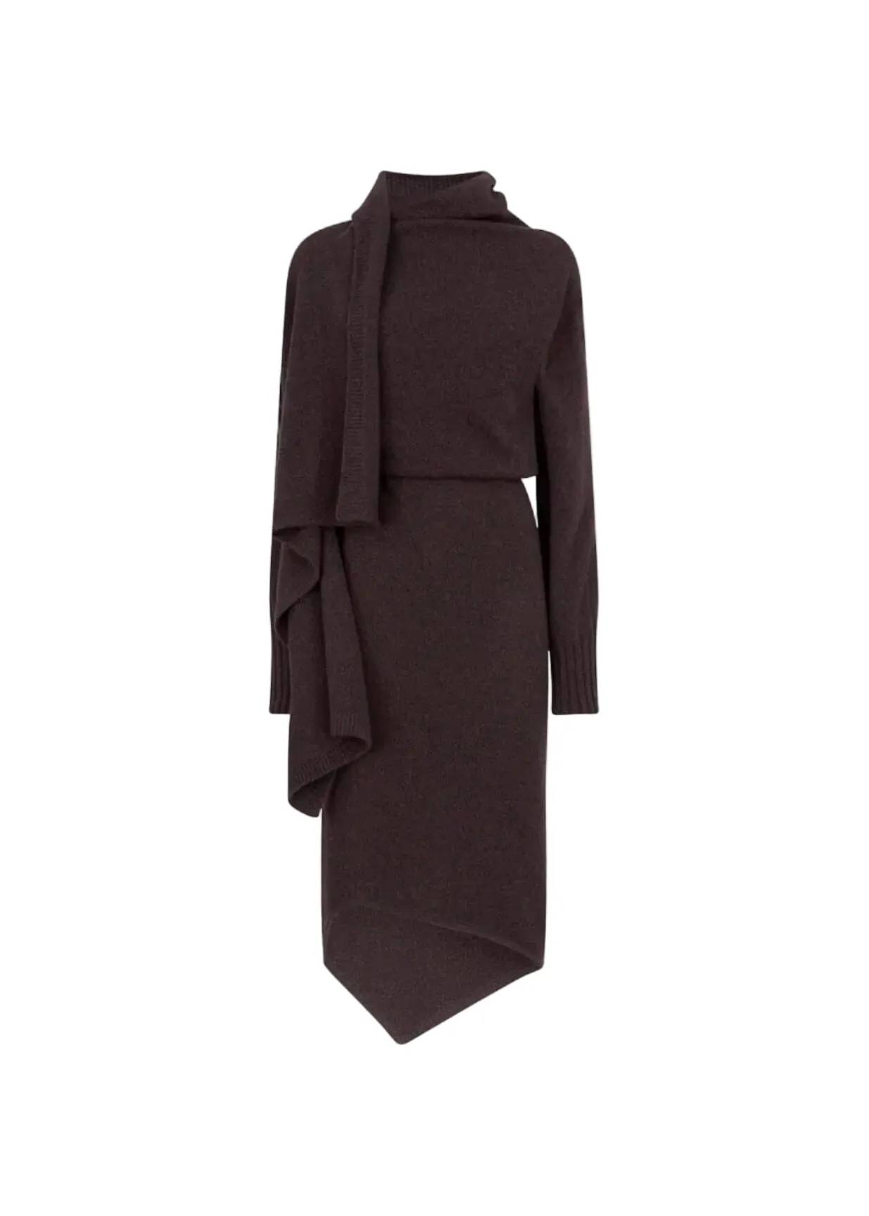 The Attico // Midi Dress Wool Cashmere / Brown Shades sold by Seletti product image thumbnail 3