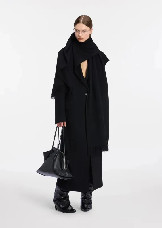 The Attico // Long Coat Wool Cloth / Black made by The Attico
