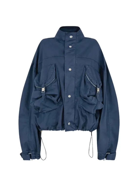 The Attico // Bomber Overdyed Cotton Gabardine / Washed Blue made by The Attico