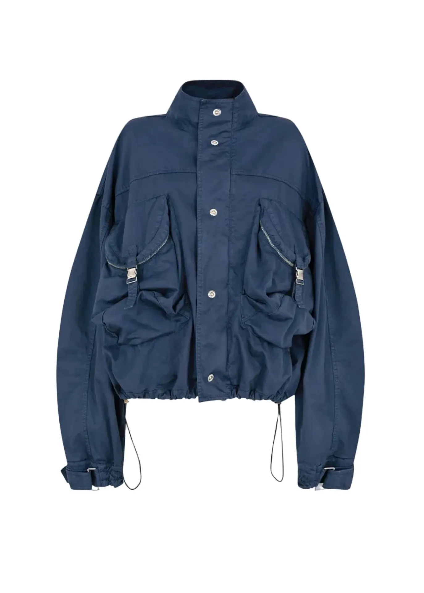 The Attico // Bomber Overdyed Cotton Gabardine / Washed Blue sold by Seletti
