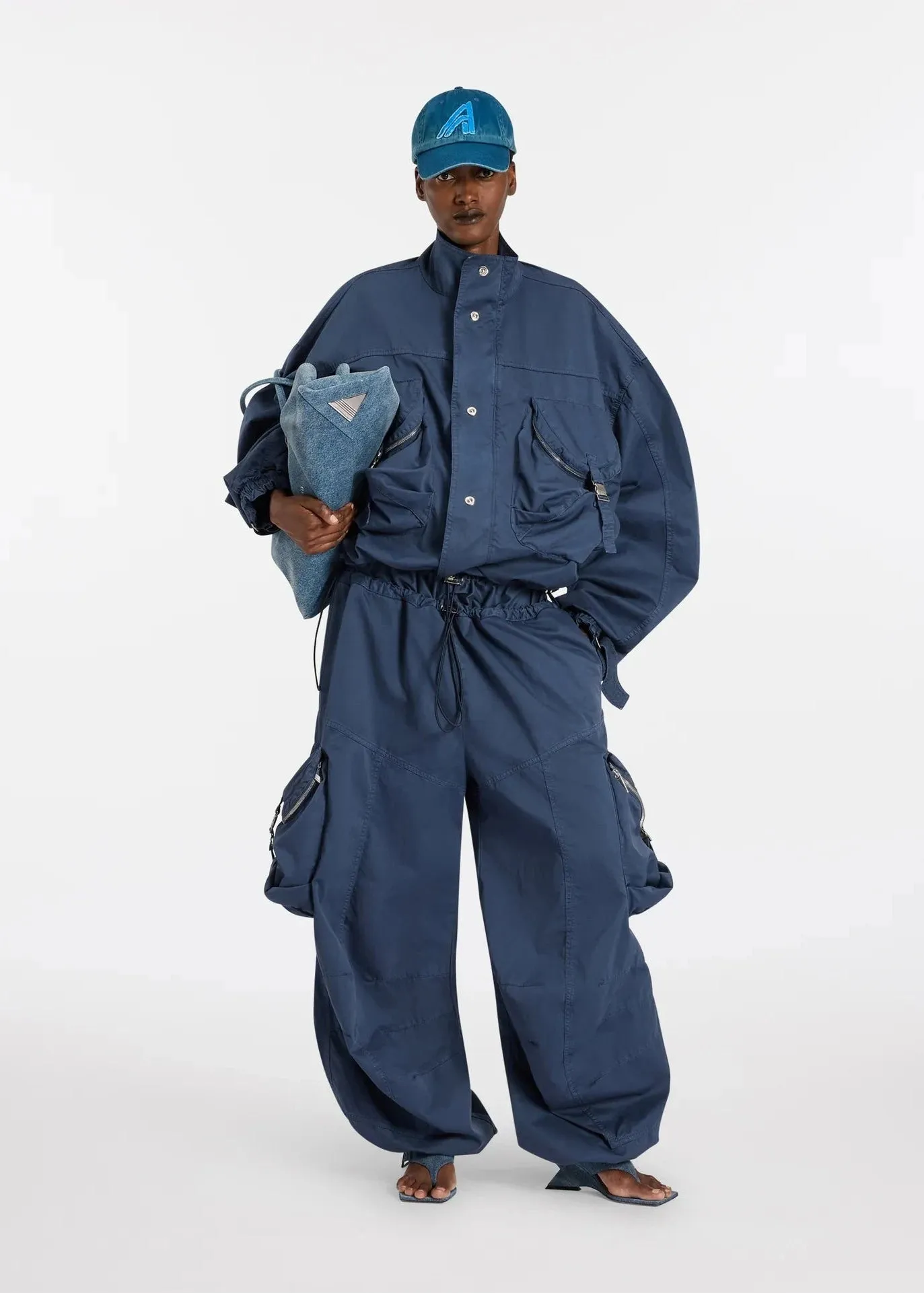The Attico // Bomber Overdyed Cotton Gabardine / Washed Blue sold by Seletti product image thumbnail 2